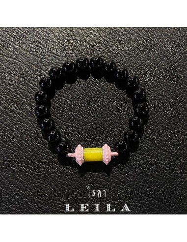 Leila Amulets Charming Lip wax (Si Phueng Mayasat) Yellow Color with Baby Leila Collection Pink Color