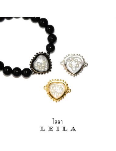 Leila Amulets Dewdrop on Glass Heart Shape with Side Hook