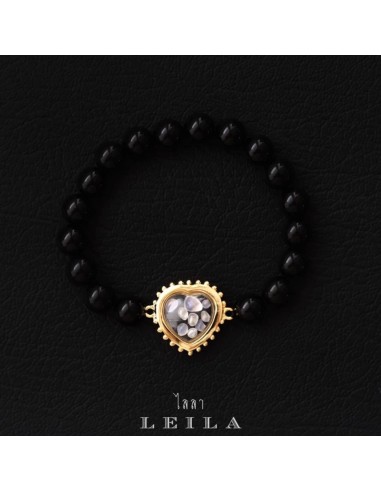 Leila Amulets Dewdrop on Glass Heart Shape with Side Hook