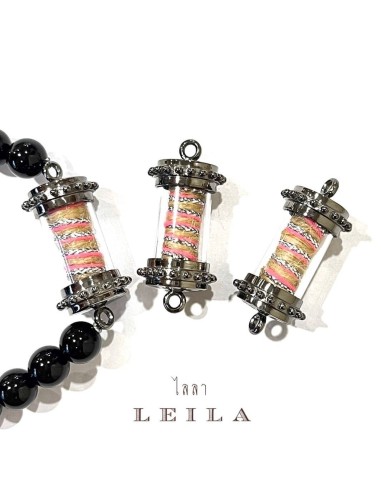 Leila Amulets A Rat in the Rice Bucket, Pink thread, greatly loved, greatly wealthy