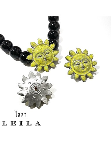 Leila Amulets Sunshine Amulet, Luck Changing Sun (Phra Athit Phlik Duang Hom Lok) Baby Leila Collection Yellow
